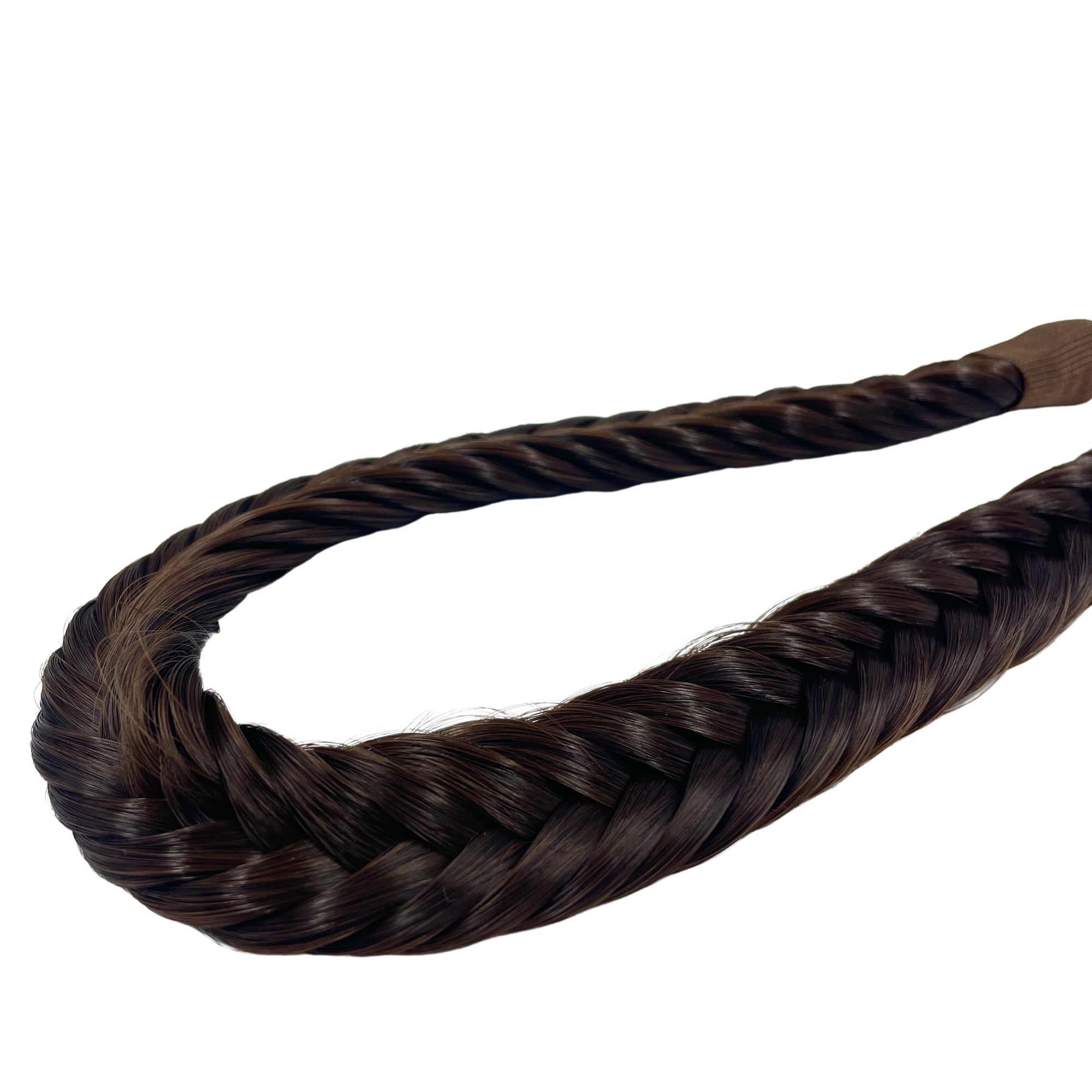 image of hair rehab london plait braid fishtail headband hairband in shade chocolate