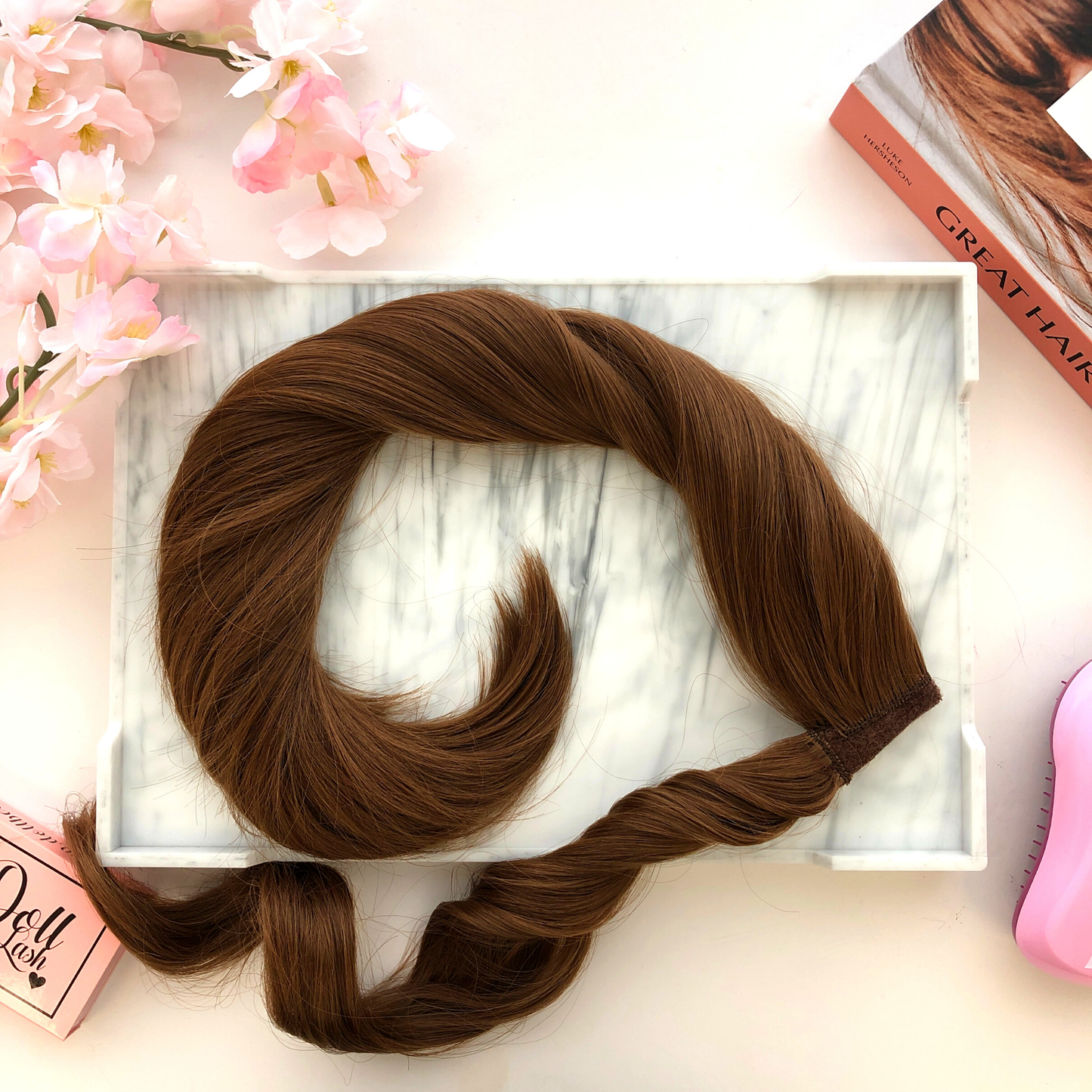 image of hair rehab london clip-in wrap ponytail hairpiece in shade natural