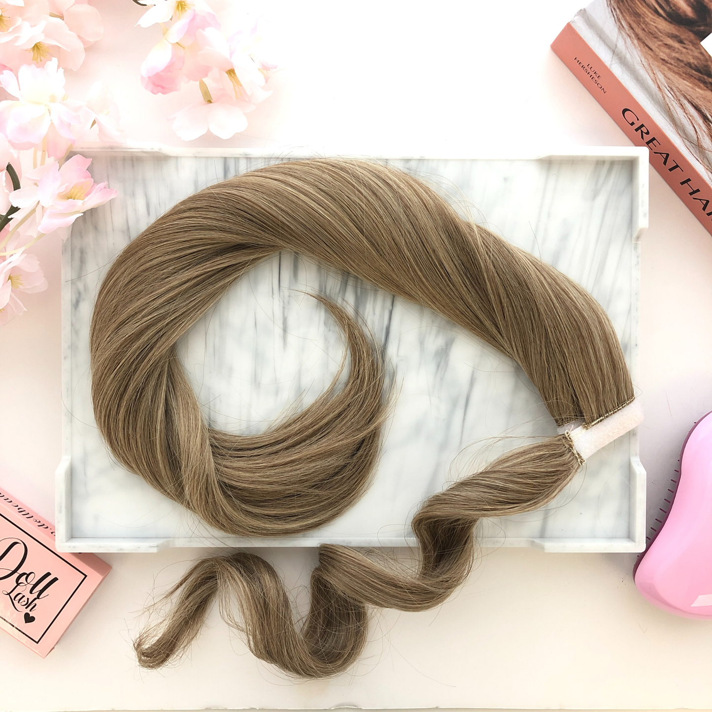 image of hair rehab london clip-in wrap ponytail hairpiece in shade sandy