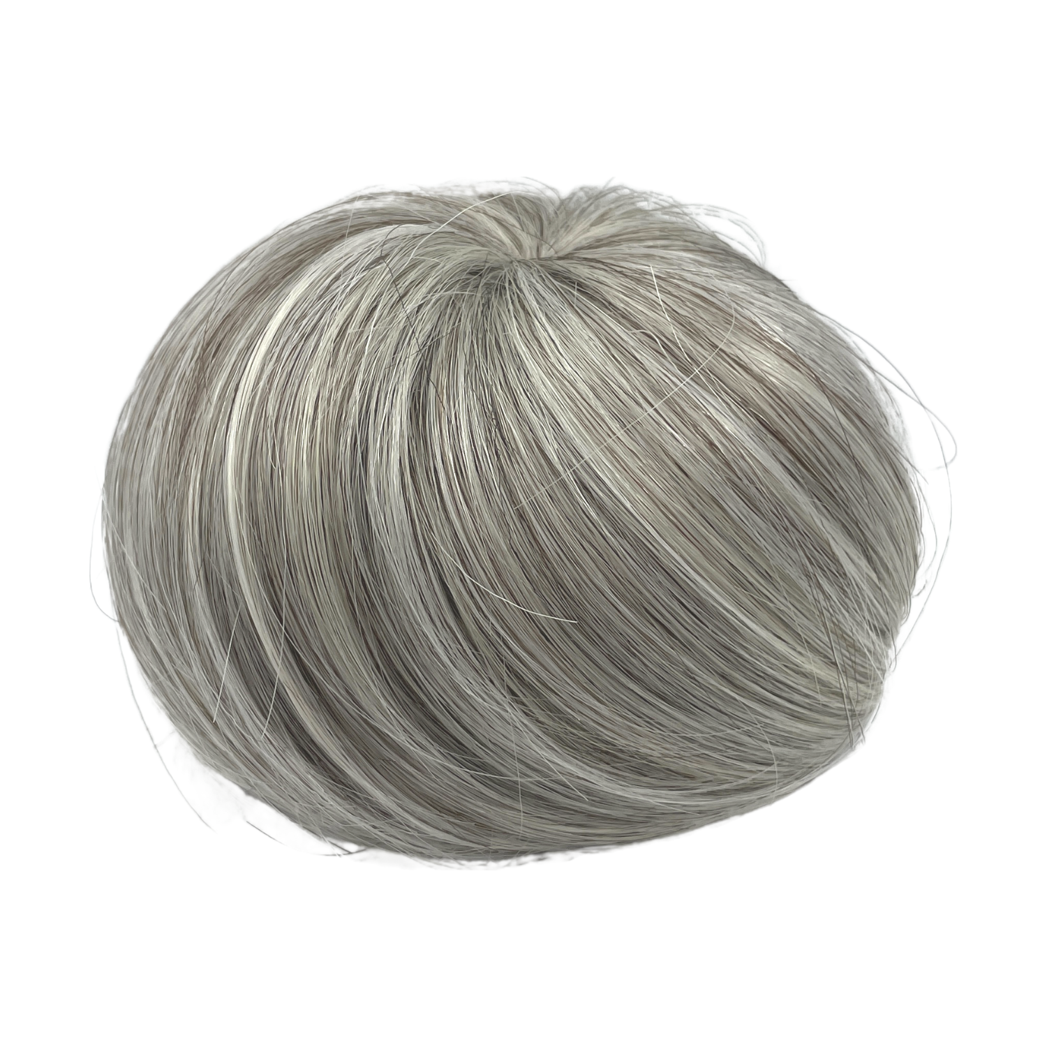 image of hair rehab london clip on bun hairpiece in shade silver grey