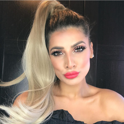 Hair Rehab Synthetic Wrap Ponytail Ice Blonde