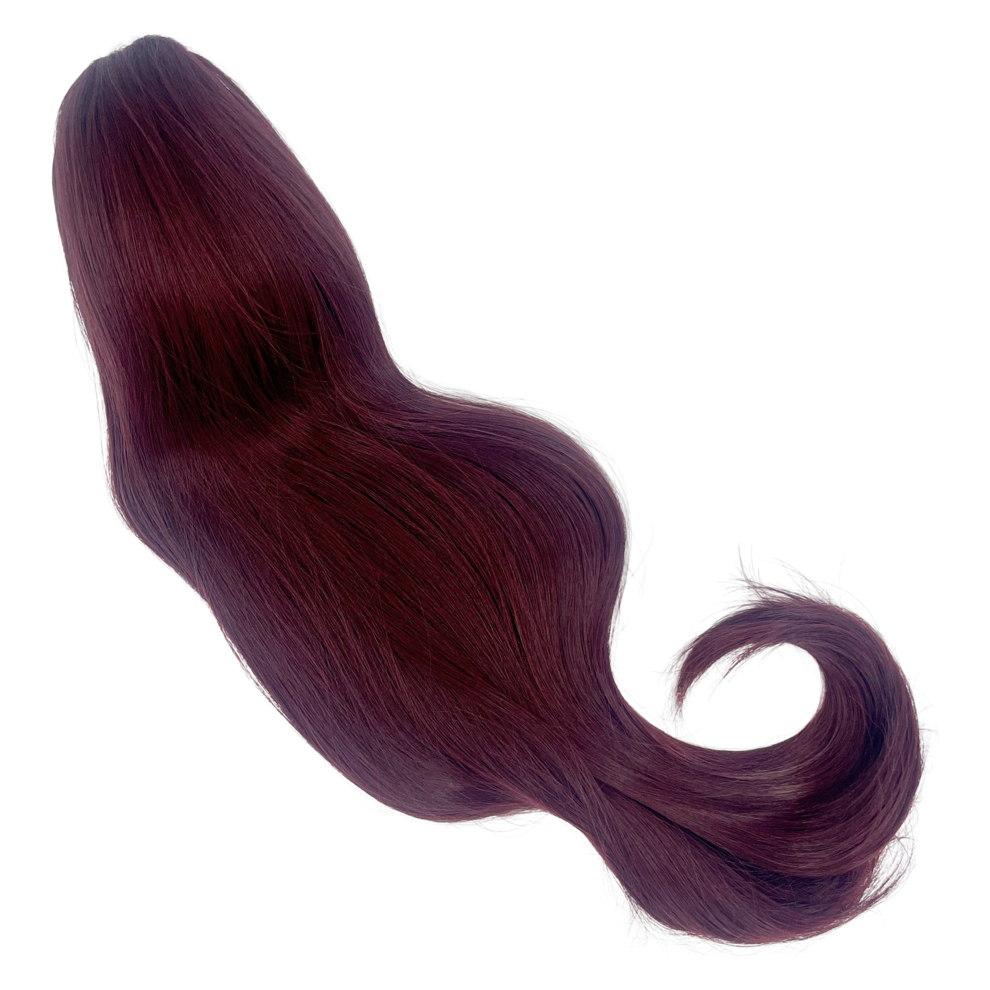 claw clip ponytail synthetic hairpiece in shade burgundy
