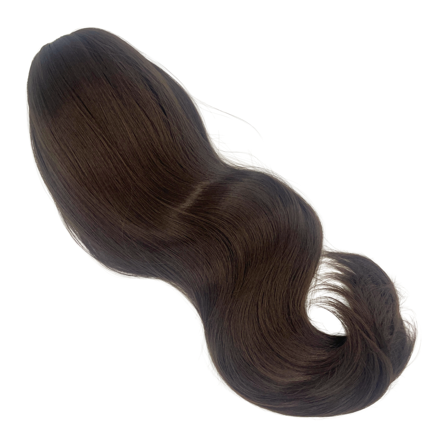 claw clip ponytail synthetic hairpiece in shade chocolate