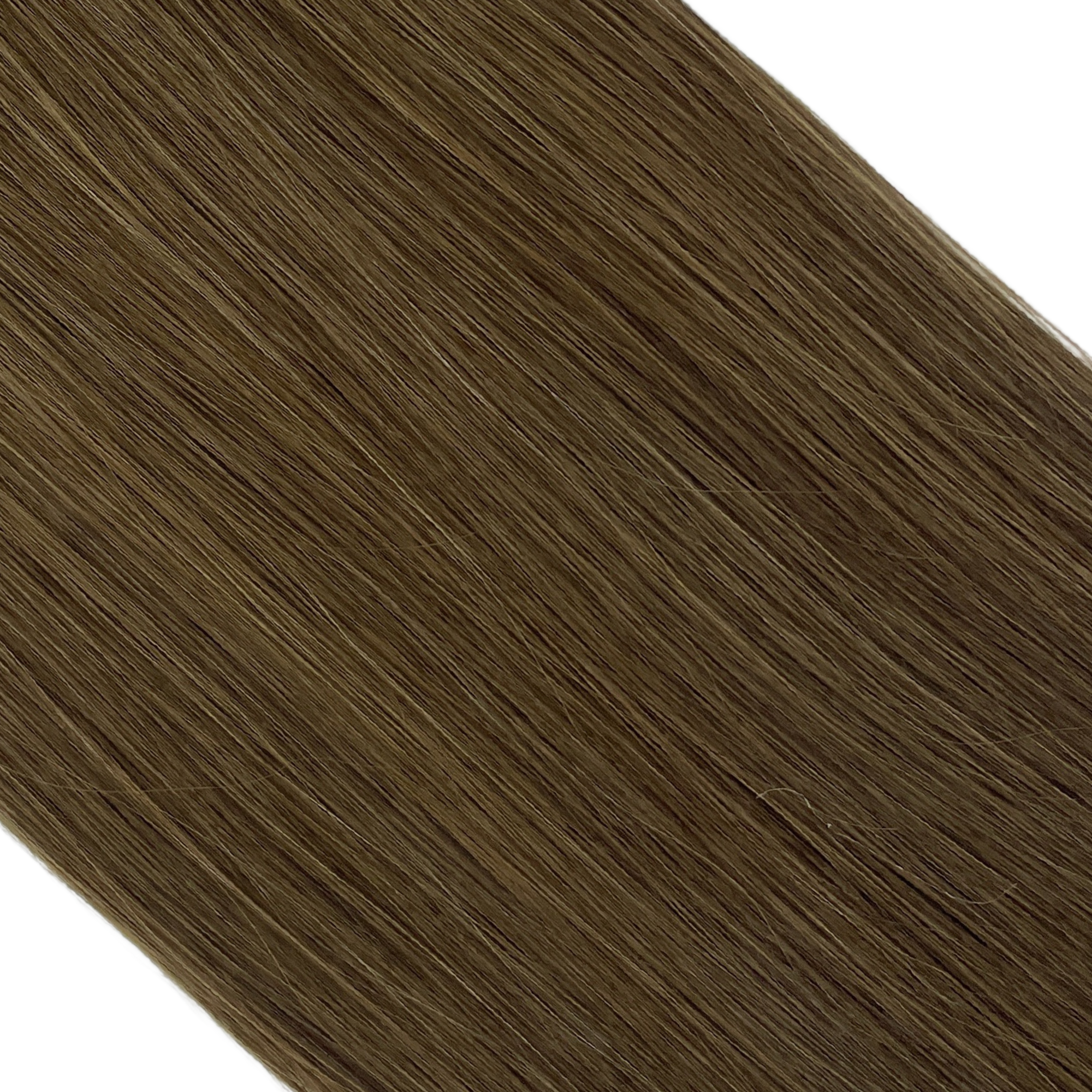 "hair rehab london 18" weft hair extensions shade swatch titled smoky brunette"
